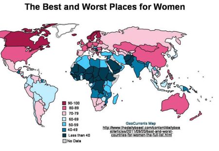 Global map showing womens rights